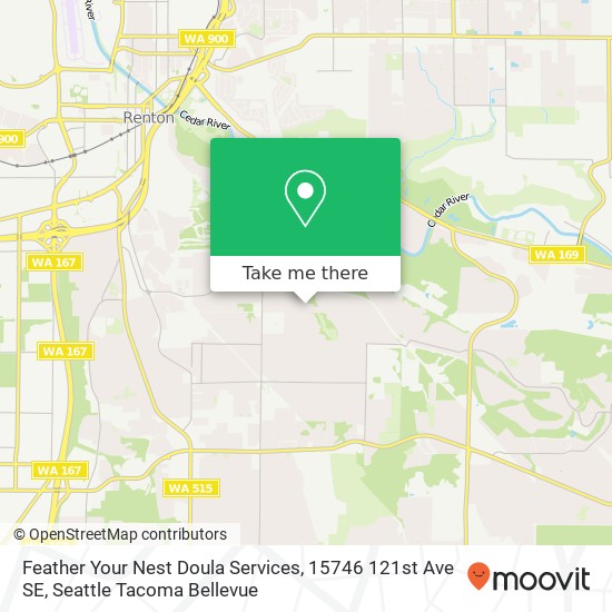 Mapa de Feather Your Nest Doula Services, 15746 121st Ave SE