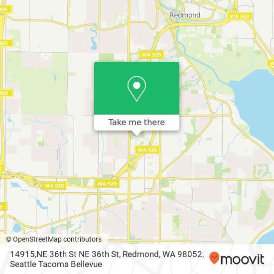 Mapa de 14915,NE 36th St NE 36th St, Redmond, WA 98052