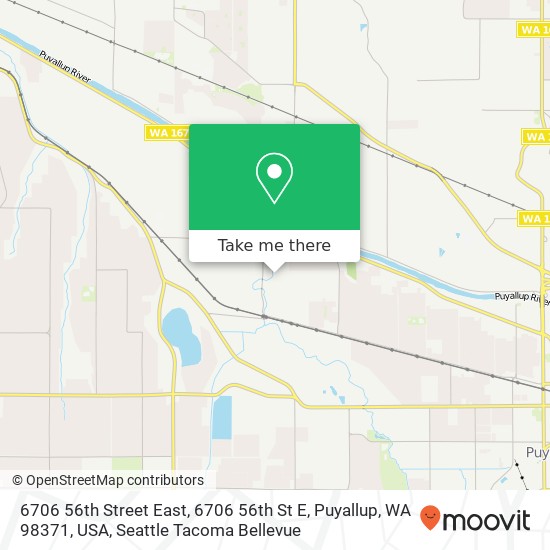 Mapa de 6706 56th Street East, 6706 56th St E, Puyallup, WA 98371, USA