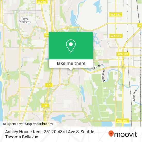 Mapa de Ashley House Kent, 25120 43rd Ave S