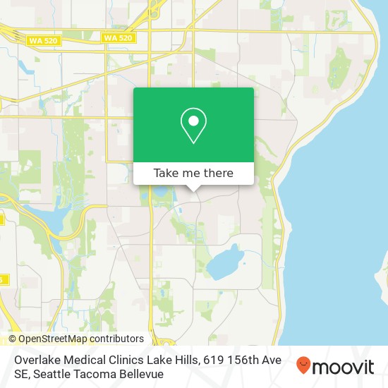 Mapa de Overlake Medical Clinics Lake Hills, 619 156th Ave SE