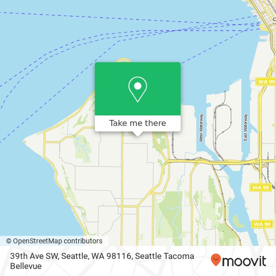 Mapa de 39th Ave SW, Seattle, WA 98116