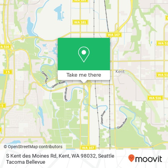 Mapa de S Kent des Moines Rd, Kent, WA 98032