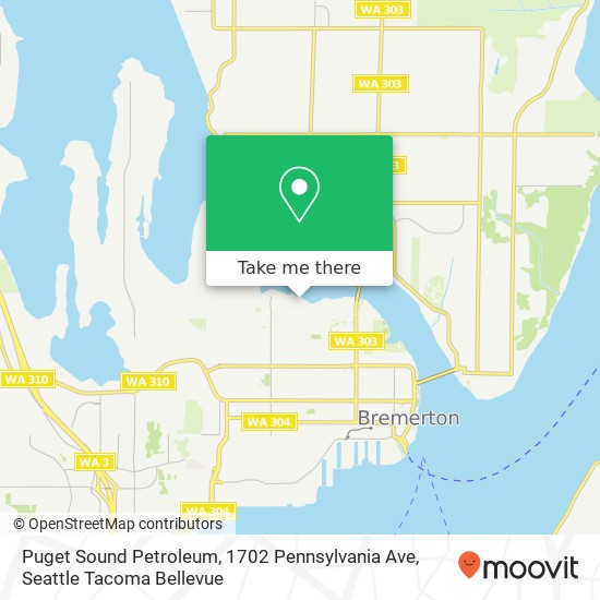 Puget Sound Petroleum, 1702 Pennsylvania Ave map