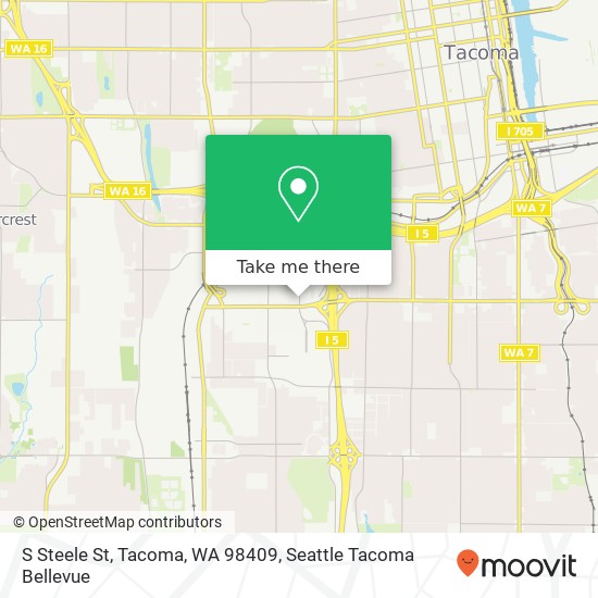 Mapa de S Steele St, Tacoma, WA 98409