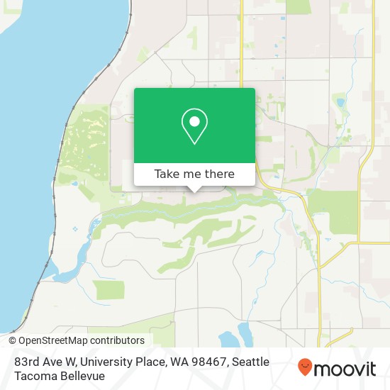 Mapa de 83rd Ave W, University Place, WA 98467