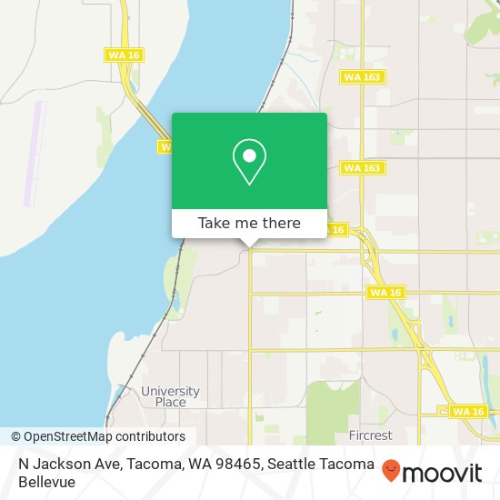 Mapa de N Jackson Ave, Tacoma, WA 98465