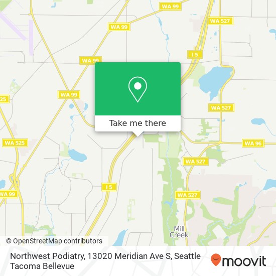 Mapa de Northwest Podiatry, 13020 Meridian Ave S