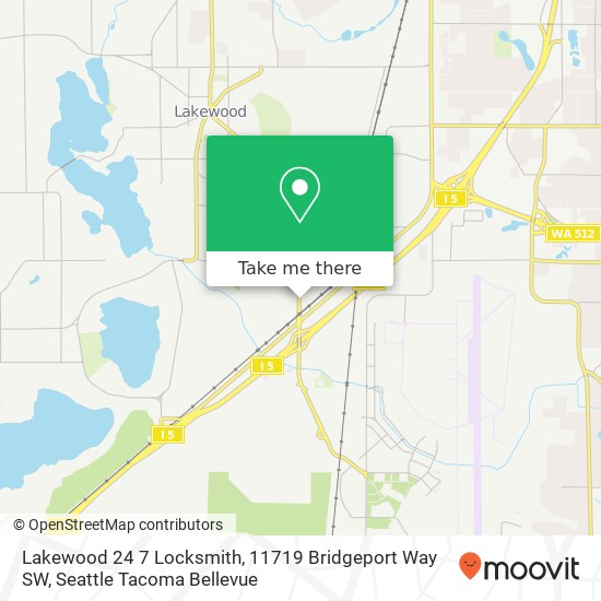Lakewood 24 7 Locksmith, 11719 Bridgeport Way SW map