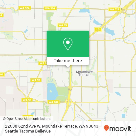Mapa de 22608 62nd Ave W, Mountlake Terrace, WA 98043