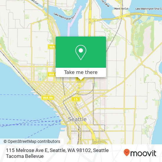 Mapa de 115 Melrose Ave E, Seattle, WA 98102