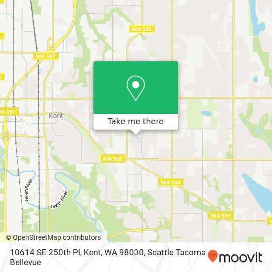 Mapa de 10614 SE 250th Pl, Kent, WA 98030