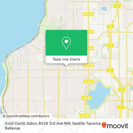 Mapa de Gold Comb Salon, 8628 3rd Ave NW