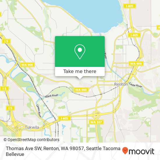 Mapa de Thomas Ave SW, Renton, WA 98057