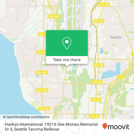 Mapa de Hankyu International, 19216 Des Moines Memorial Dr S