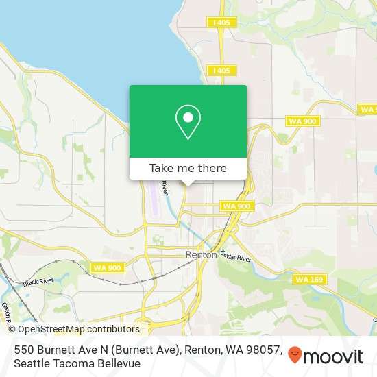 Mapa de 550 Burnett Ave N (Burnett Ave), Renton, WA 98057