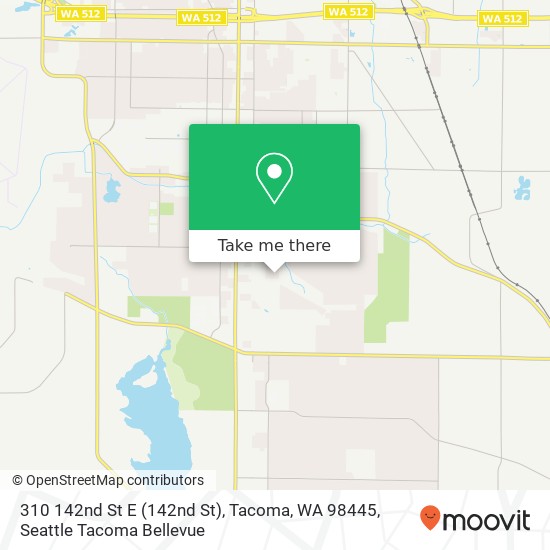 Mapa de 310 142nd St E (142nd St), Tacoma, WA 98445