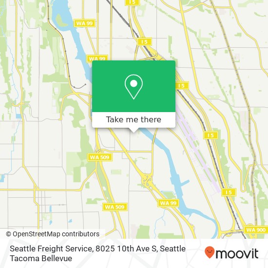 Mapa de Seattle Freight Service, 8025 10th Ave S