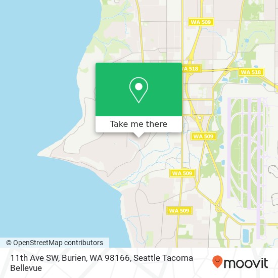 Mapa de 11th Ave SW, Burien, WA 98166