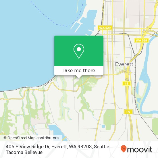 Mapa de 405 E View Ridge Dr, Everett, WA 98203