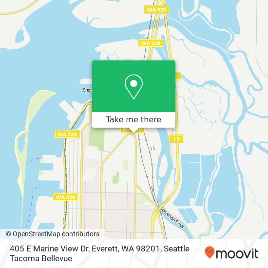 Mapa de 405 E Marine View Dr, Everett, WA 98201