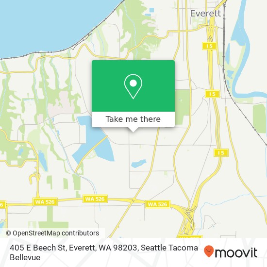 Mapa de 405 E Beech St, Everett, WA 98203