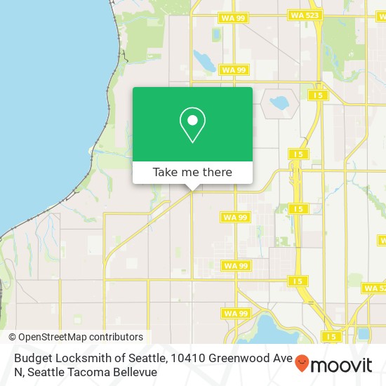 Mapa de Budget Locksmith of Seattle, 10410 Greenwood Ave N