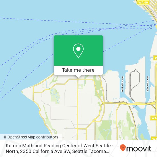 Mapa de Kumon Math and Reading Center of West Seattle - North, 2350 California Ave SW