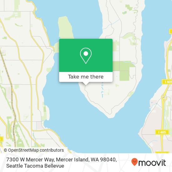 Mapa de 7300 W Mercer Way, Mercer Island, WA 98040