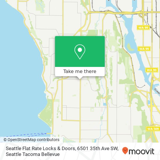 Mapa de Seattle Flat Rate Locks & Doors, 6501 35th Ave SW