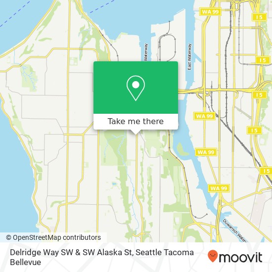 Delridge Way SW & SW Alaska St map