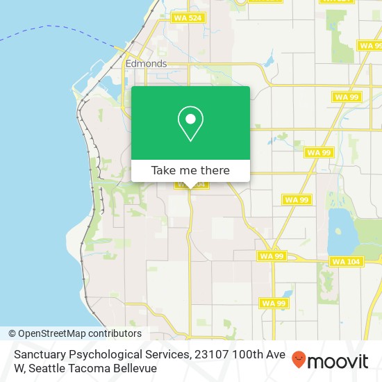 Mapa de Sanctuary Psychological Services, 23107 100th Ave W