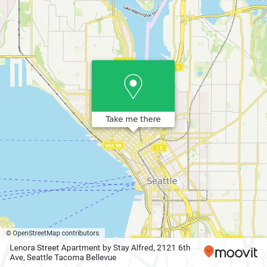 Mapa de Lenora Street Apartment by Stay Alfred, 2121 6th Ave
