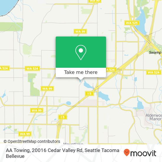 Mapa de AA Towing, 20016 Cedar Valley Rd