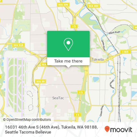 Mapa de 16031 46th Ave S (46th Ave), Tukwila, WA 98188