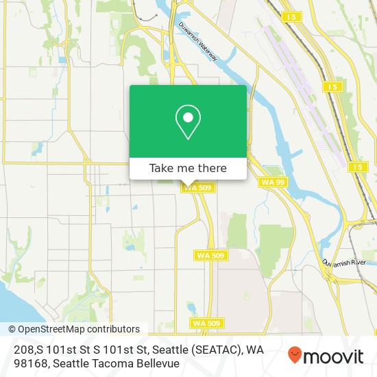 Mapa de 208,S 101st St S 101st St, Seattle (SEATAC), WA 98168