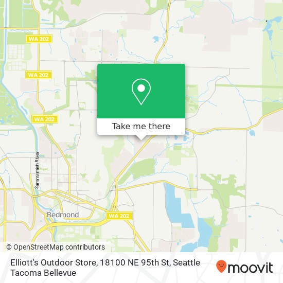 Mapa de Elliott's Outdoor Store, 18100 NE 95th St