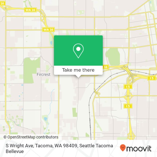 Mapa de S Wright Ave, Tacoma, WA 98409