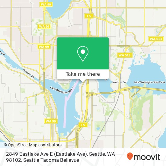 Mapa de 2849 Eastlake Ave E (Eastlake Ave), Seattle, WA 98102