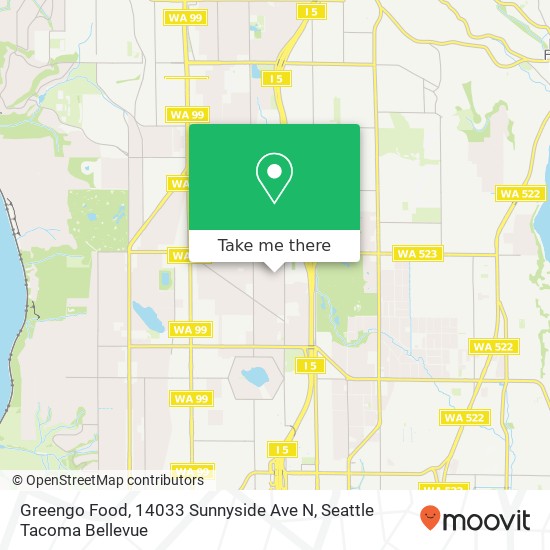 Mapa de Greengo Food, 14033 Sunnyside Ave N