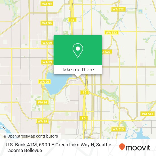 Mapa de U.S. Bank ATM, 6900 E Green Lake Way N