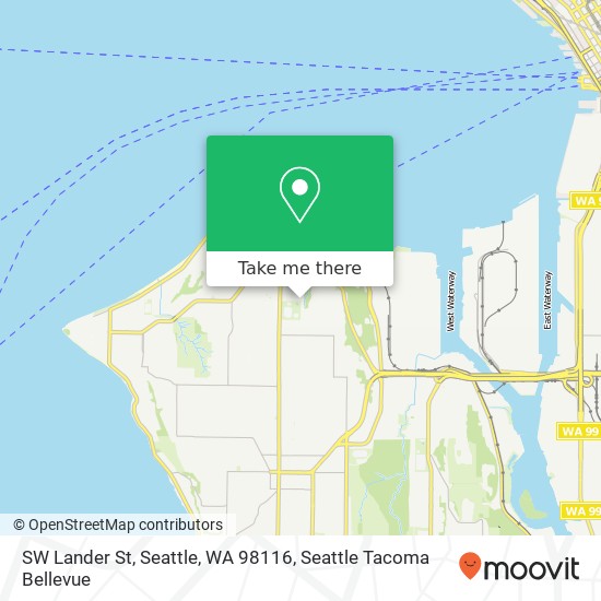 Mapa de SW Lander St, Seattle, WA 98116