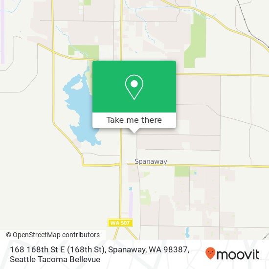 Mapa de 168 168th St E (168th St), Spanaway, WA 98387