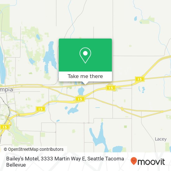 Mapa de Bailey's Motel, 3333 Martin Way E
