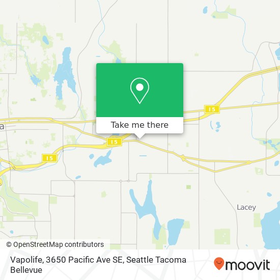 Mapa de Vapolife, 3650 Pacific Ave SE