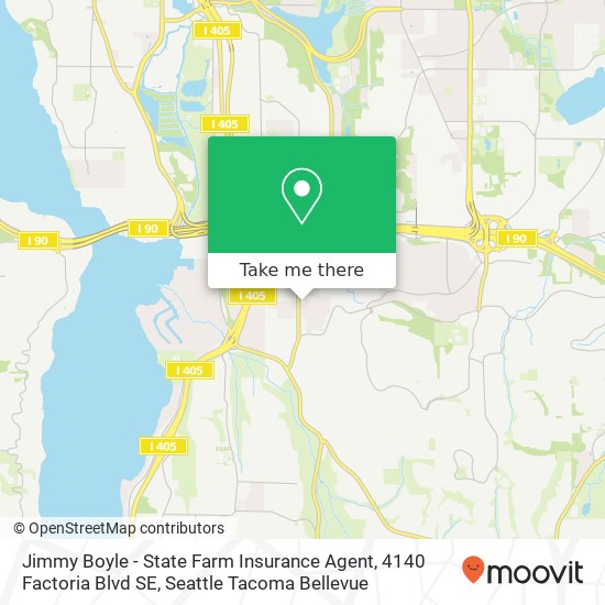 Mapa de Jimmy Boyle - State Farm Insurance Agent, 4140 Factoria Blvd SE