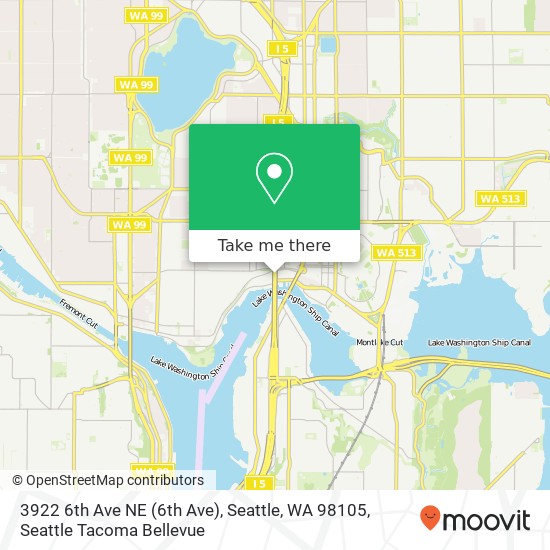 Mapa de 3922 6th Ave NE (6th Ave), Seattle, WA 98105