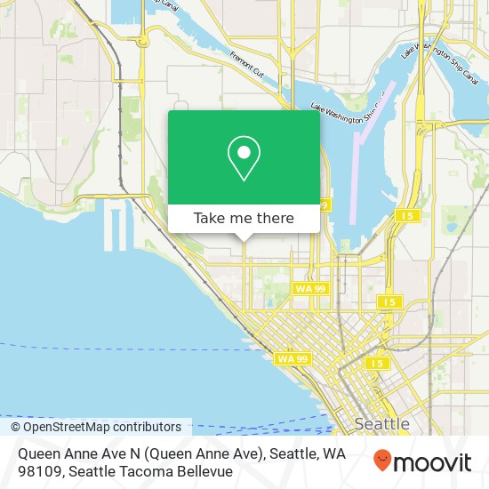 Mapa de Queen Anne Ave N (Queen Anne Ave), Seattle, WA 98109