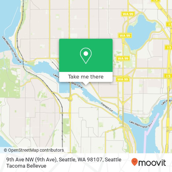 Mapa de 9th Ave NW (9th Ave), Seattle, WA 98107