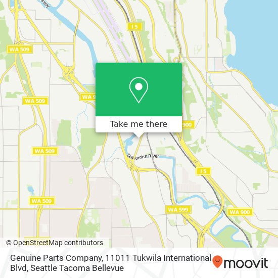 Genuine Parts Company, 11011 Tukwila International Blvd map